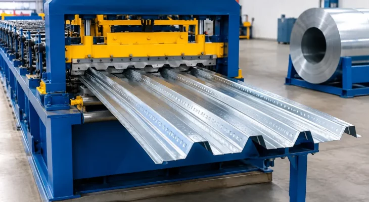 Máquina steel deck para produção contínua