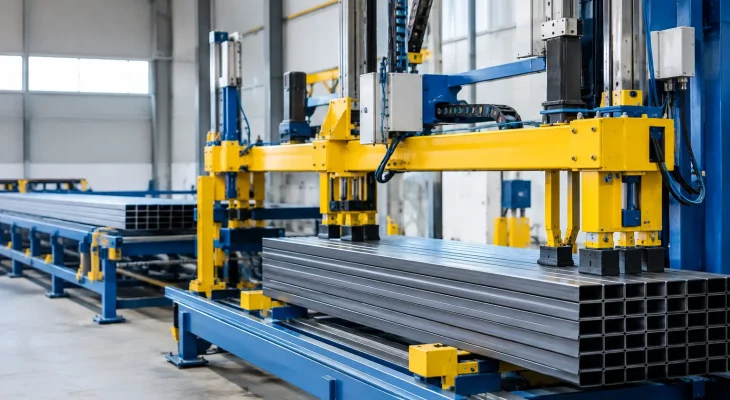 Stacker automático para perfis metálicos na linha